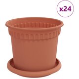 vidaXL Saksije za biljke 24 pcs Crvena cigla Ø 15 x 12 cm Plastika - Crvena cigla Ø 15 x 12 cm 24 | shoptok.hr