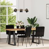 Maison Chic Jedilni stoli - Vzorci stoli 4 kosi črn žamet A686, (22032802) | Shoptok.si