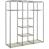  Garderobna omara s predelki in palicami krem 150x45x175cm blago, (20705288) | Shoptok.si