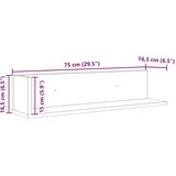 vidaXL Stenske police 2 kosa betonsko siva 75x16,5x16,5 cm inž. les | Shoptok.si