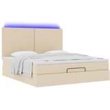  Otomanski krevet s madracem i LED krem 180x200cm od tkanine | Eponuda.com