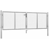  Vrtna vrata od pocinčanog čelika 300x75 cm srebrne boje | shoptok.hr