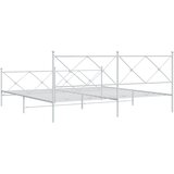  Metalni okvir kreveta uzglavlje i podnožje bijeli 200x200 cm | shoptok.hr
