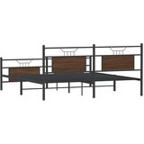  Metalni okvir kreveta bez madraca smeđa boja hrasta 180x200 cm | shoptok.hr