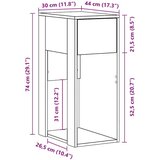 vidaXL Tower stalak za računalo s ladicom boja hrasta 30x44x74 cm | shoptok.hr