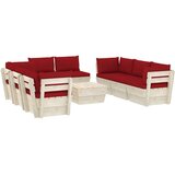 The Living Store Vrtna garnitura iz palet 9-delna z blazinami smrekovina - Vrtna Sedežna Garnitura, (21421552) | Shoptok.si