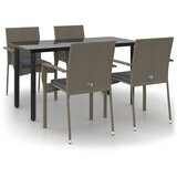  5-dijelni vrtni blagovaonski set crno-sivi od poliratana | Eponuda.com