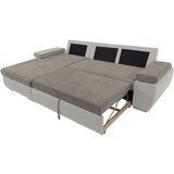 XORA SEDEŽNA GARNITURA, gladka tkanina bela, svetlo rjava | Shoptok.si