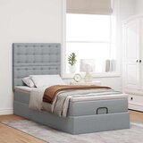  Otomanski okvir kreveta s madraca svijetlosivi 90x190cm tkanine | shoptok.hr