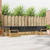  Set vanjskih sofa 7 kom. Bijela i antracit Čvrsto drvo akacije 404 x 168,5 x 73 cm | shoptok.hr