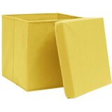 vidaXL Kutije za pohranu s poklopcima 10 kom žute 32x32x32 cm tkanina | shoptok.hr
