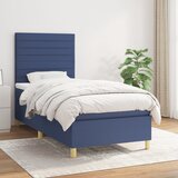 Krevet s oprugama i madracem plavi 100 x 200 cm od tkanine | shoptok.hr