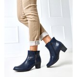 Gemre Navy blue ankle boots on a block heel Seramonina | Shoptok.si