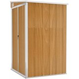  Zidno vrtno spremište smeđe 118 x 100 x 178 cm pocinčani čelik | shoptok.hr