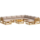  Set sofe 11 kom. Prirodna Čvrsto drvo akacije | shoptok.hr