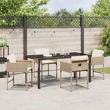 vidaXL Vrtni set za objed 5 pcs Bež poliratan | shoptok.hr