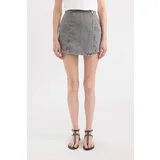 Defacto High Waist Mini Jean Shorts Skirt