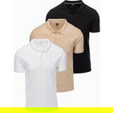 Ombre Set of men's pique knit polo shirts 3-pack Cene