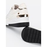 Shelvt Beige sneakers with shimmering gold accents | shoptok.hr