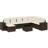vidaXL 9-dijelni set vrtnih sofa s jastucima poliratan smeđi | shoptok.hr