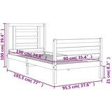  Okvir kreveta s uzglavljem bijeli 3FT mali od masivnog drva | shoptok.hr