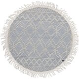Tom Tailor ROČNO TKANA PREPROGA Colored macrame four 140/140 cm tkano krem barve, pastelno modra | Shoptok.si