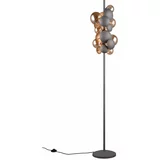 Trio Select Siva/u zlatnoj boji stojeća svjetiljka sa staklenim sjenilom (visina 155 cm) Bubble –