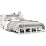vidaXL Knjižna postelja brez vzmetnice bela 160x200 cm trden les | Shoptok.si