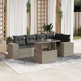  6-dijelni set vrtnih sofa od poliratana s jastucima svjetlosivi | shoptok.hr