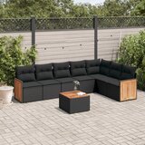vidaXL 8-dijelni set vrtnih sofa od poliratana s jastucima crni | shoptok.hr