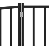  Vrata za pse sklopiva 2 panela crna 160 cm od masivna jelovina | Eponuda.com