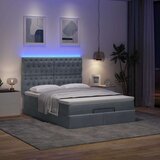  Otomanski krevet s madracima&LED tamnosivi 140x190cm baršunasti | shoptok.hr