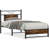vidaXL Posteljni okvir brez vzmetnice hrast 75x190 cm inženirski les | Shoptok.si