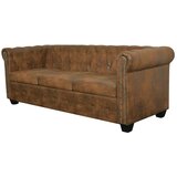 vidaXL Chesterfield kotni kavč trosed umetno usnje bele barve | Shoptok.si