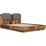  Okvir kreveta s uzglavljem s uzglavljem Staro drvo 140 x 200 cm | shoptok.hr