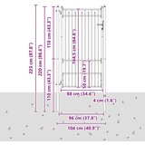  Ograjna vrata HORST 100 x 175 cm Kovina Črna Zaklenljivo, (5000301041) | Shoptok.si