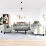  3-dijelni set sofa s jastucima svjetlosivi baršunasti