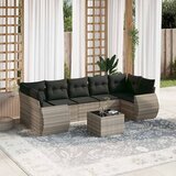 Maison Chic Seti vrtnega pohištva - Vrtna garnitura - Vrtni pohištvo set 8-delna z blazinami sv. siv poli ratan, (21800552) | Shoptok.si