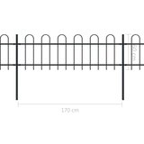  ograda s ukrasnim lukovima čelična 5,1 x 0,6 m crna | shoptok.hr