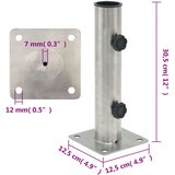  Baza suncobrana za stup Ø 38/48 mm srebrna čelična | shoptok.hr