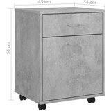 vidaXL Omarica na kolesih betonsko siva 45x38x54 cm iverna plošča | Shoptok.si