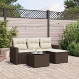 vidaXL 5-dijelni set vrtnih sofa s jastucima poliratan smeđi | shoptok.hr