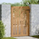  Vrtna vrata 85 x 125 cm od čelika COR-TEN s uzorkom bambusa | shoptok.hr