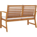  Vrtna klupa s krem jastucima 120 cm od masivnog bagremovog drva | shoptok.hr