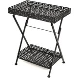 vidaXL Sklopivi stolić za čaj starinski metalni 58 x 35 x 72 cm crni Cijene