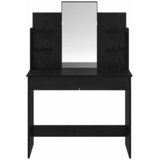  Toaletni stol s ogledalom s policom Crni hrast 96 x 39 x 142 cm | shoptok.hr