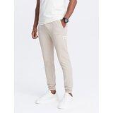 Ombre Men's structured knit sweatpants - light beige | shoptok.hr