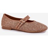 Boto Ballet Flats With Weaving And Straps Khaki Partheda | Shoptok.si