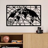 Wallity Zidna dekoracija World Map 8-S, 40 x 66 cm, Crna | ePonuda.com