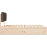  Posteljni okvir z oblazinjenim vzglavjem Taupe 120 x 200 cm, (5000103623) | Shoptok.si
